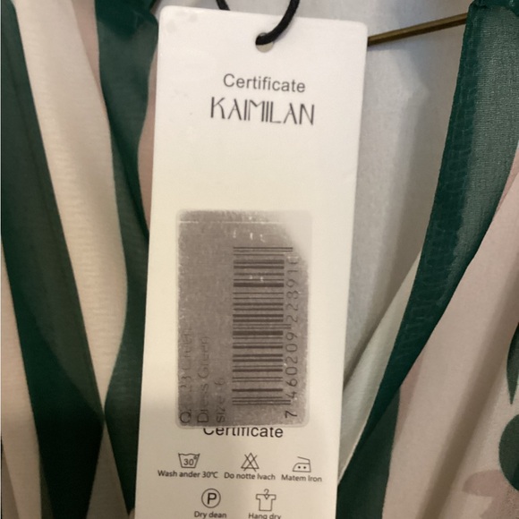 Kaimilan Green Day A-Line V-Neck Short Sleeve Midi Printed Dress - Picture 4 of 15